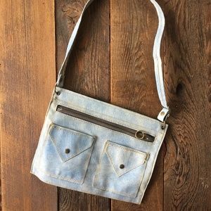 Cute faux denim shoulder bag